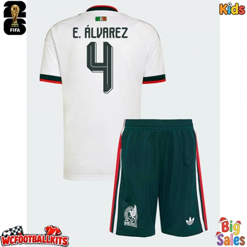 Mexico Edson Alvarez #4 Replica Away Stadium Kit for Kids World Cup 2026 Short Sleeve (+ pants)